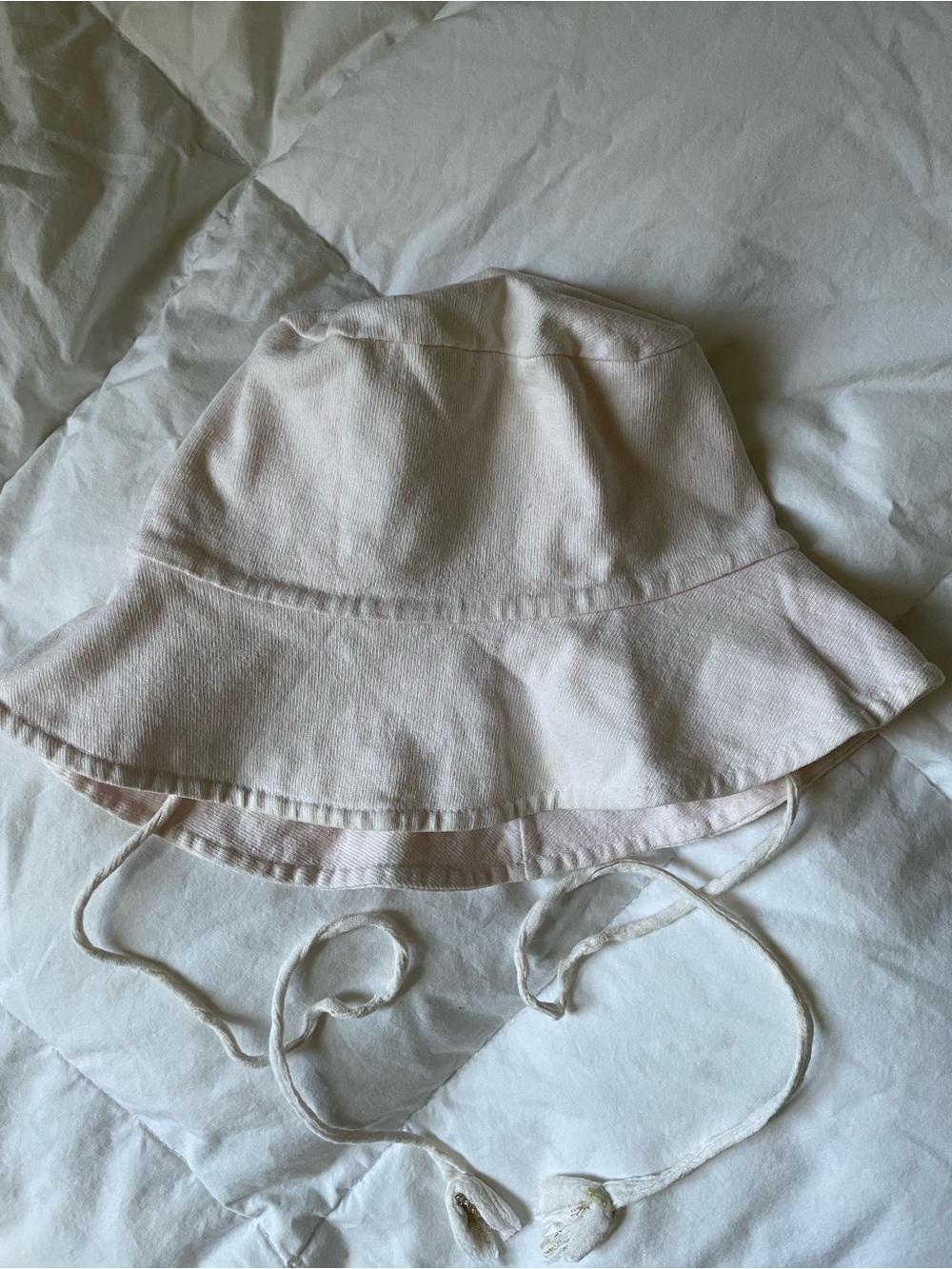 Atsuyo et Akiko Girls Blush Cotton Bucket Sun Hat Size M
